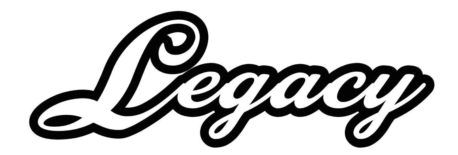 Legacy written in stylish cursive font